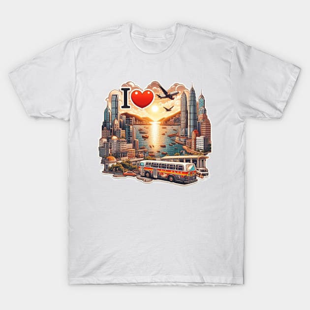 I Love Hong Kong T-Shirt by BukovskyART